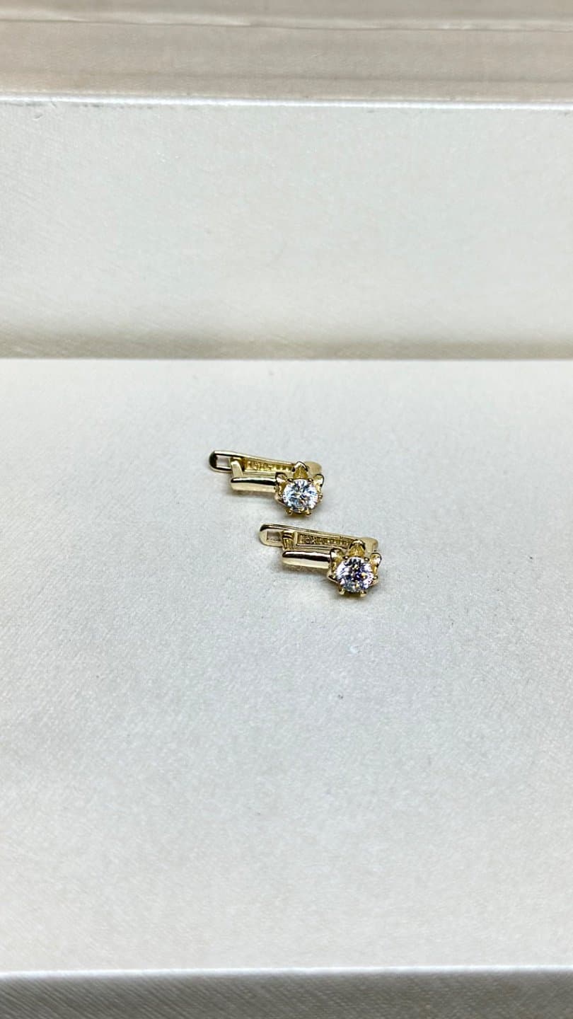 Тасты сары алтын сырға